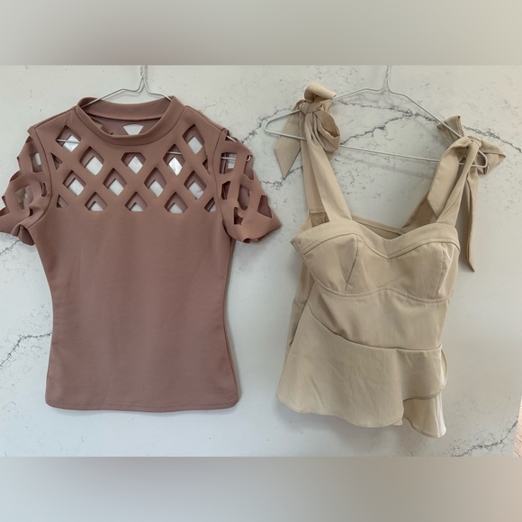 Bundle Summer blouses cream and dusty pink size S - Picture 2 of 4